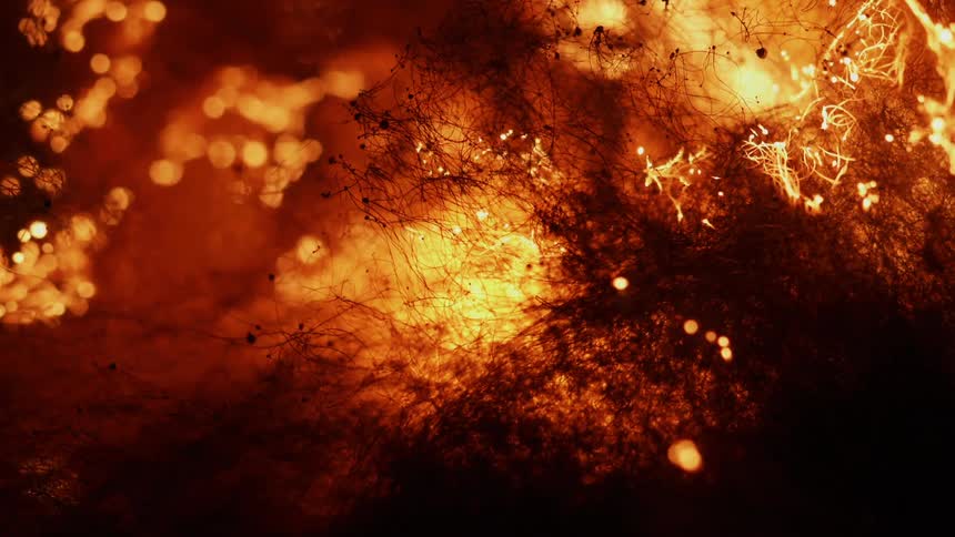 A fire begins to spread