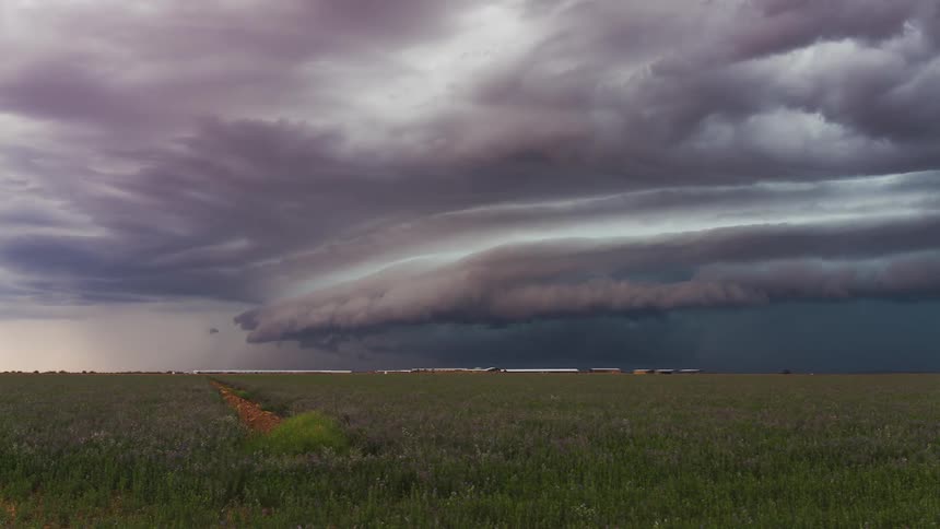 Clouds are rolling across the sky