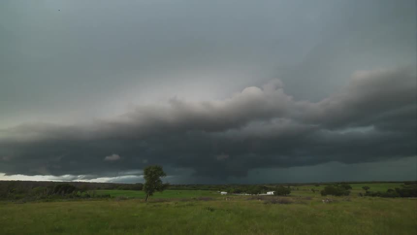 Clouds are rolling across the sky