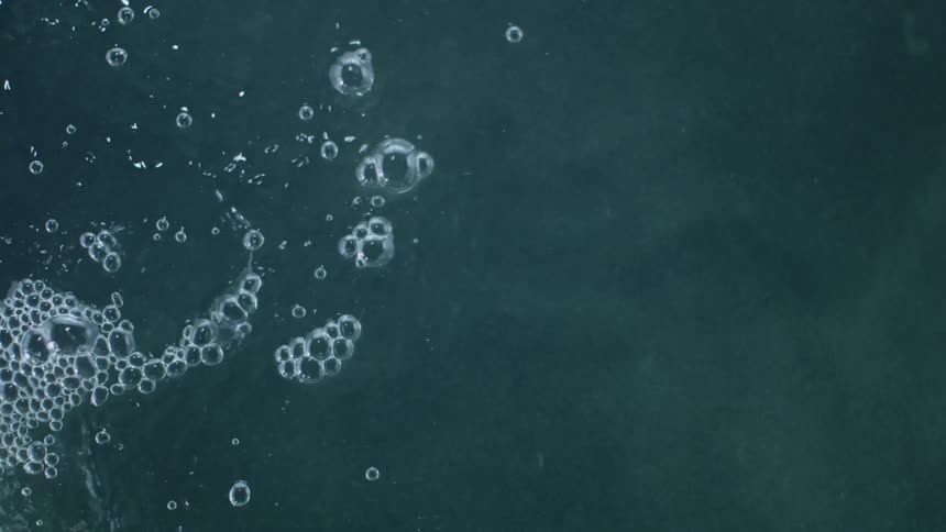 Bubbles on the surface of water
