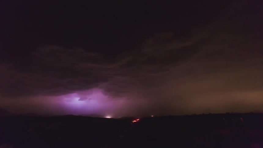 Lightning storm at night