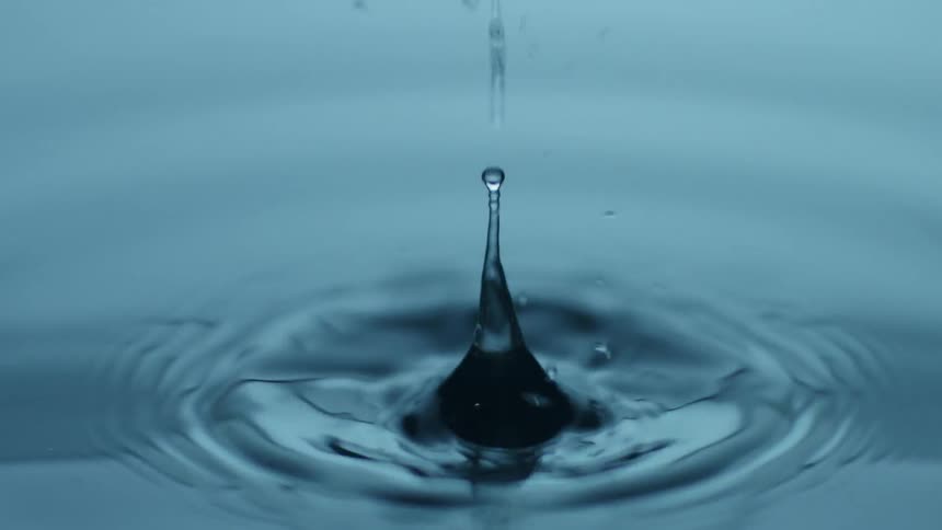 The water drops causing cascading waves
