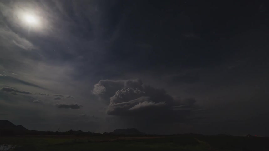 Clouds are rolling across the sky