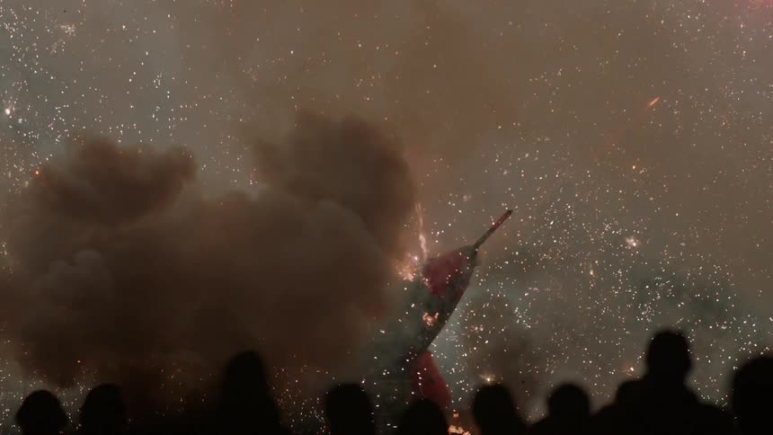 Fireworks explode in the sky