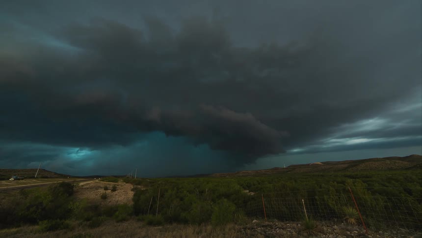 Clouds are rolling across the sky