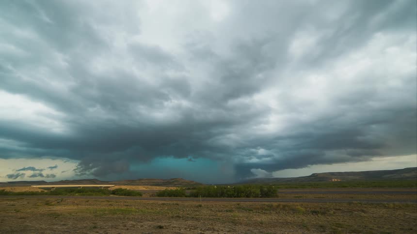 Clouds are rolling across the sky
