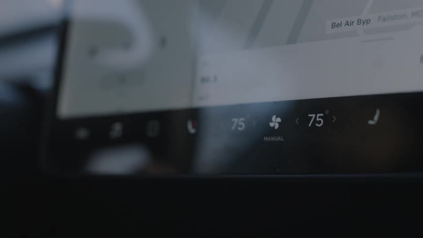 A map is displayed on car navigation