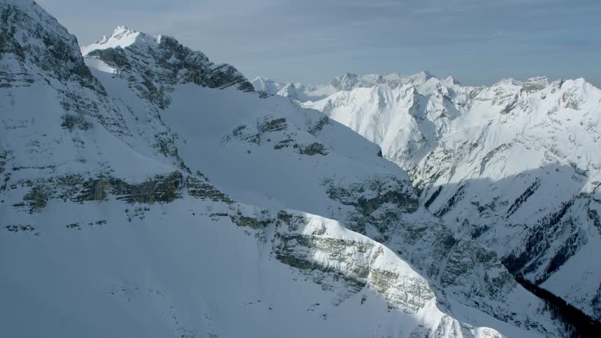 Snow covered mountains on a sunny day