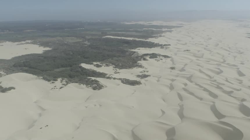 Aerial view of a ripples in sand