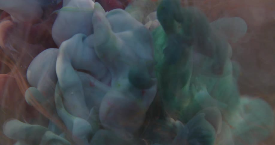 Colored ink clouds in the water