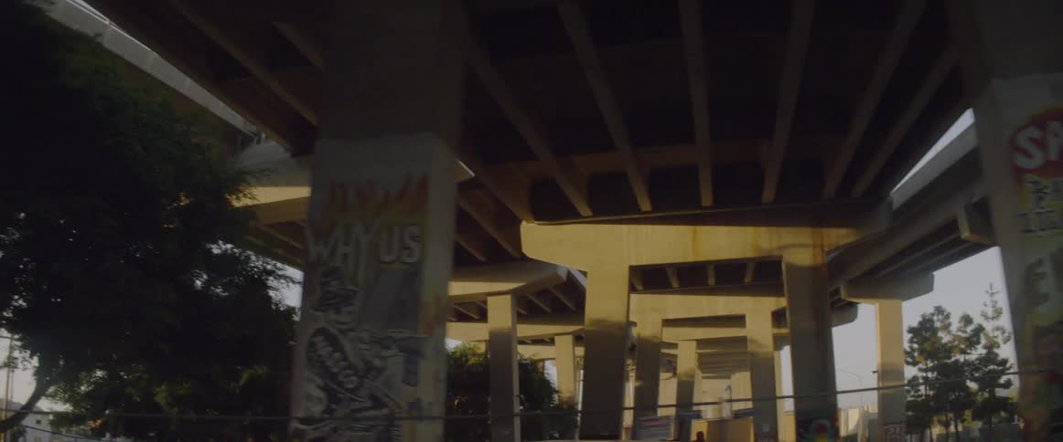 Moving beneath freeway overpasses