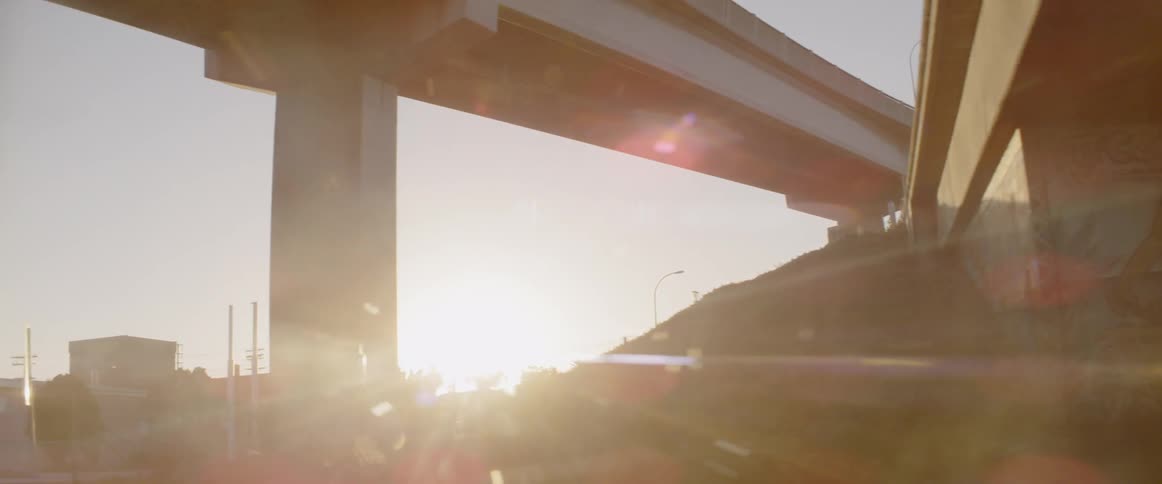 Bridge sits under a sunny sky