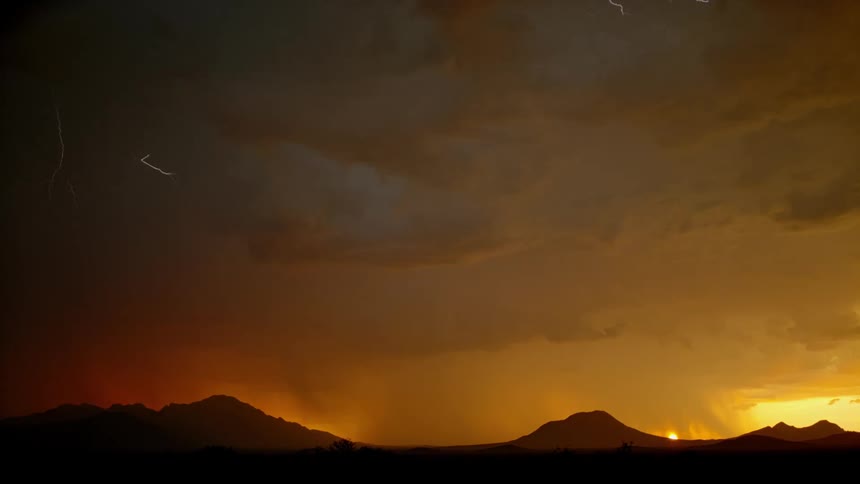 Lightning flashes during a storm