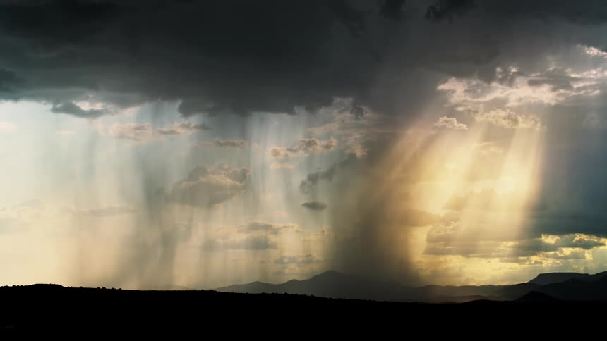 Lightning flashes in the sky during a storm