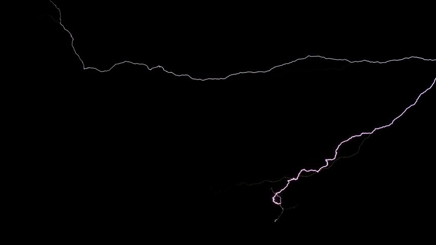 Lightning streaks across night sky