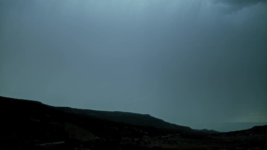 Lightning strikes and spreads in the sky