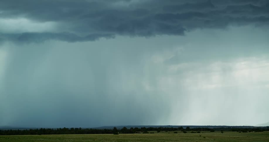 Lightning flashes in the dark sky