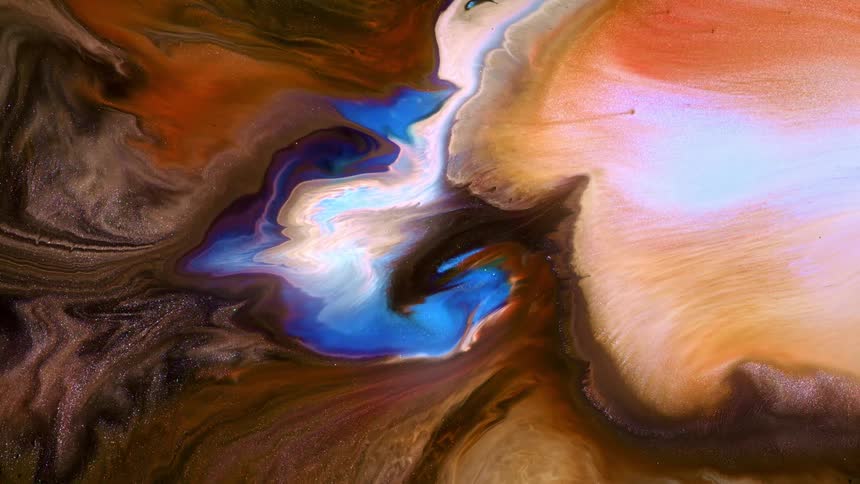 Different colors of liquid flow slowly