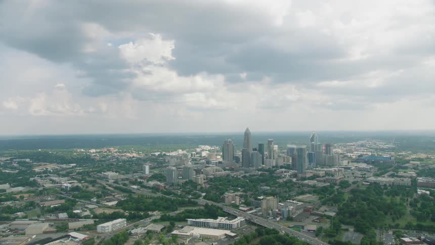 Clouds over a city skyline