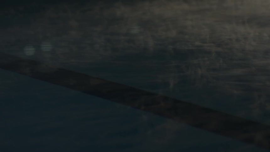 Water flows at night