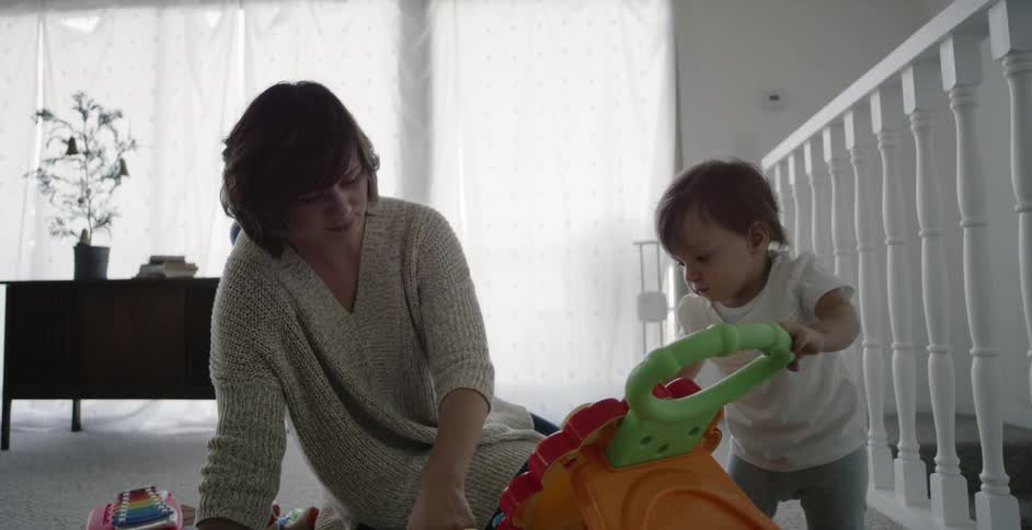 Mother and toddler play