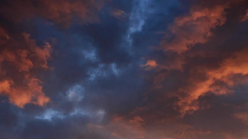 Clouds are rolling across the sky