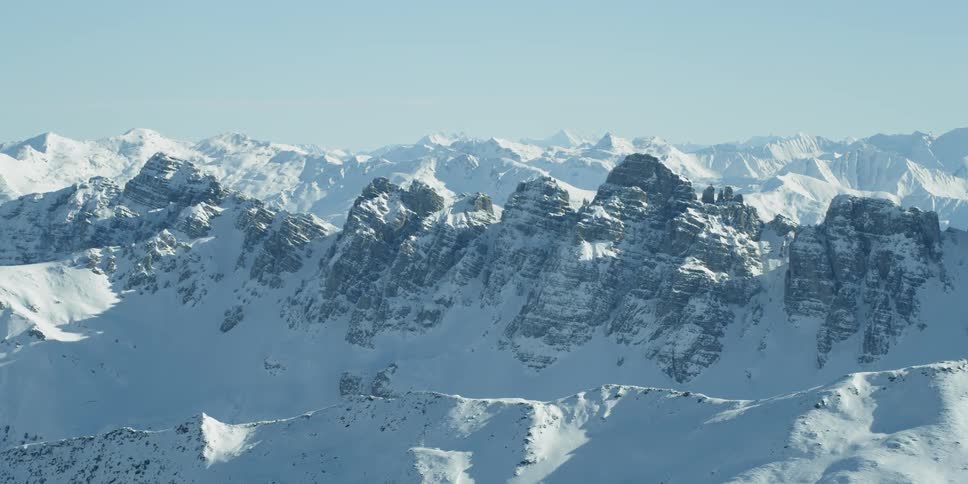 Snow-covered mountains on a clear day
