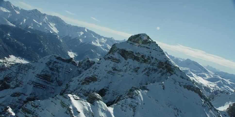 Snow covers the mountain landscape