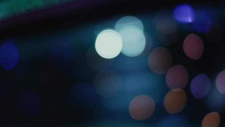 Blurry lights glow in the dark