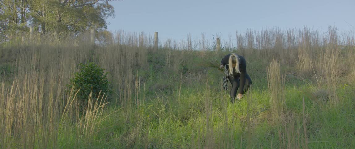 A woman in a field