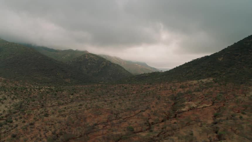 Trees and shrubs cover the mountainous landscape