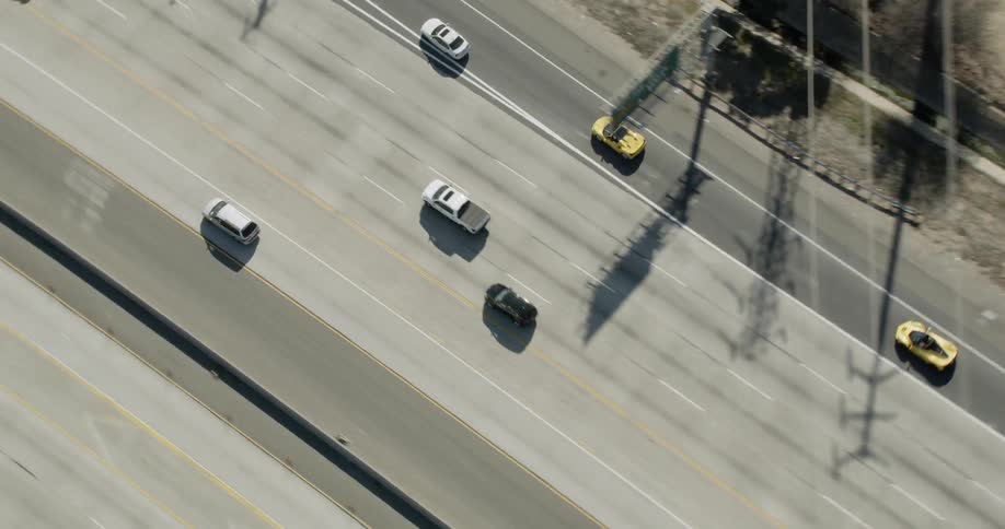 Cars drive on a highway
