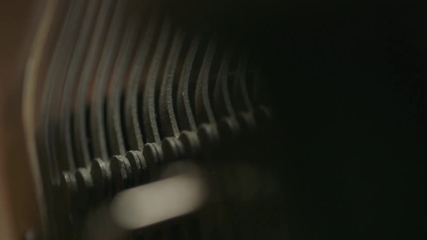Inside of a typewriter taps quickly