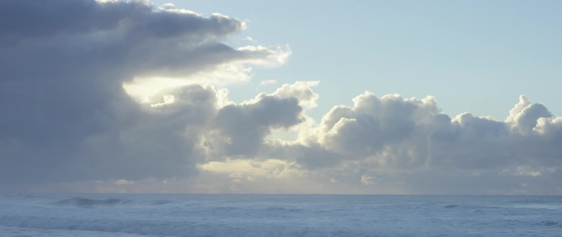 Clouds are rolling across the sky