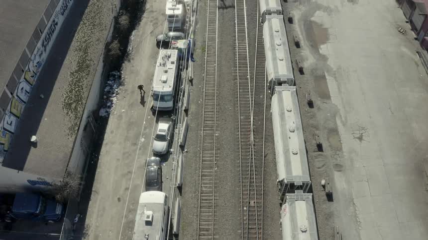 A train travels down the tracks