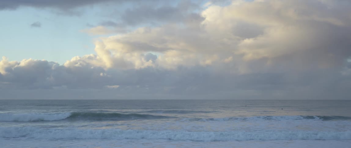 Waves flowing on the ocean