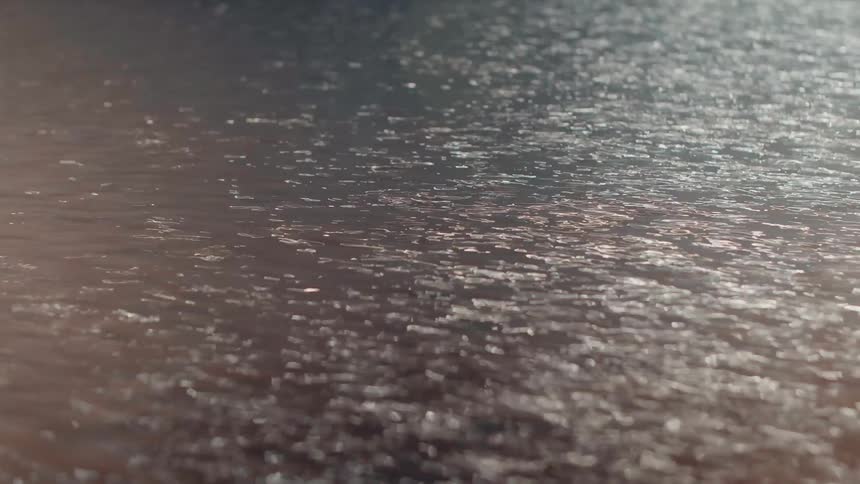 The sun shine reflects on the flowing waters