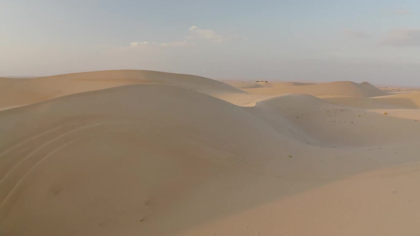 The sand dunes run across the whole desert