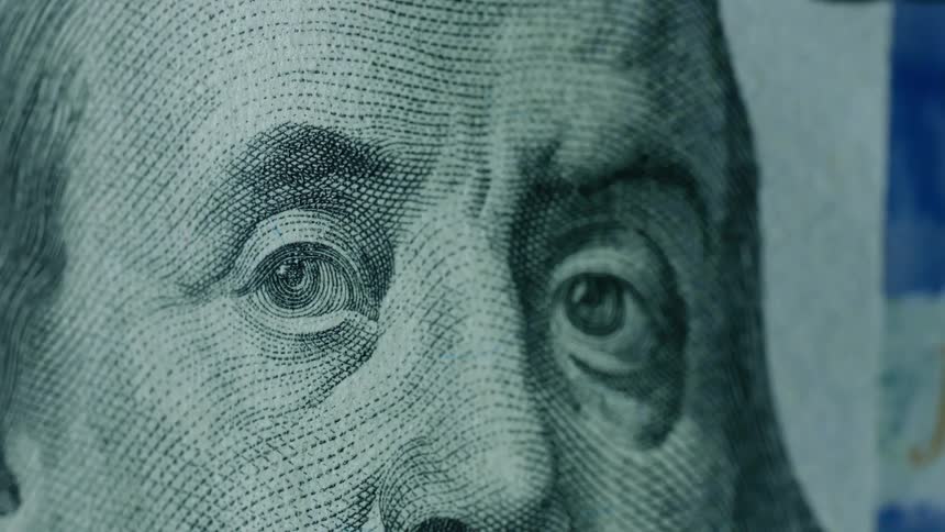 The close up currency bill has no wrinkles