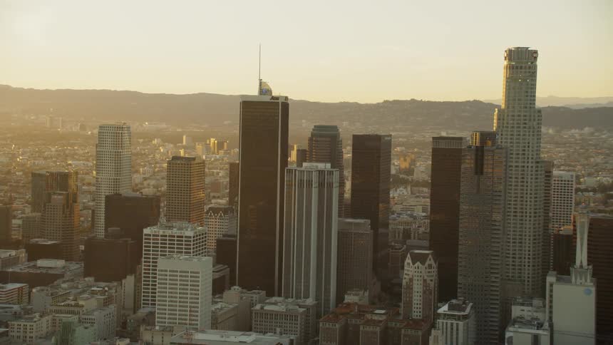 The Golden Sun sets on Downtown Los Angeles