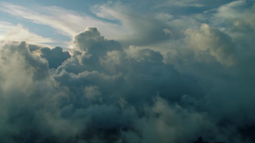 Clouds float in the sky