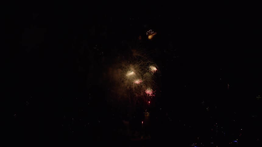Fireworks going off in the night sky