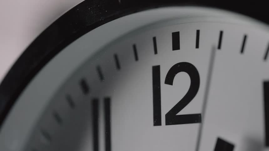 The second hand moves around the clock as it ticks