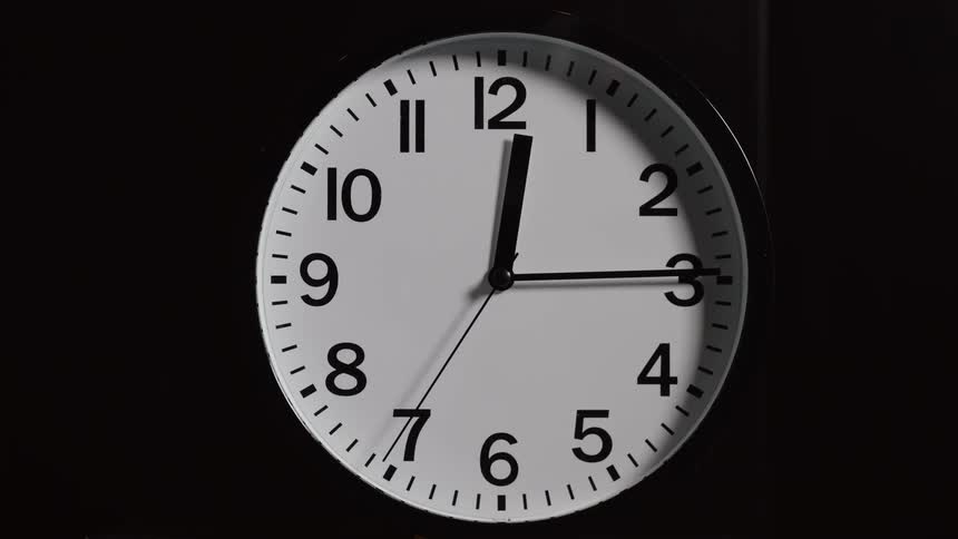 Seconds tick by on a clock