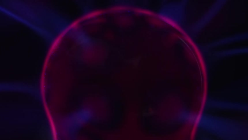 Pink and blue glowing plasma ball