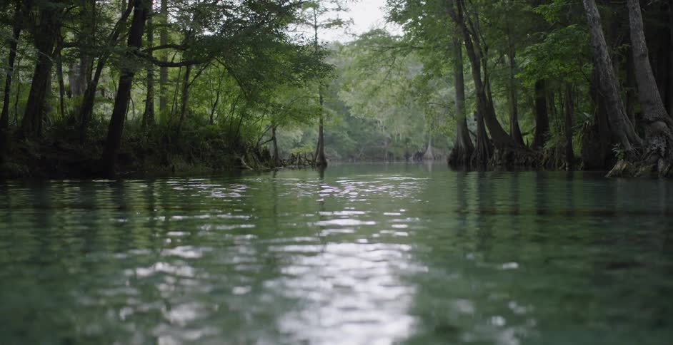 River water flows downstream