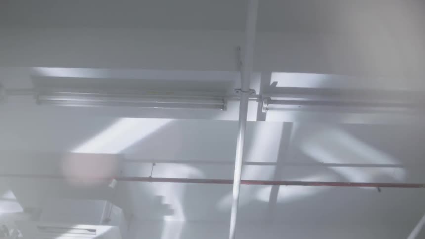 Lights shine on a ceiling