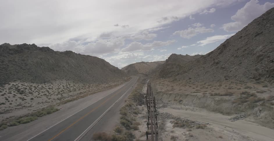 A road going through the desert