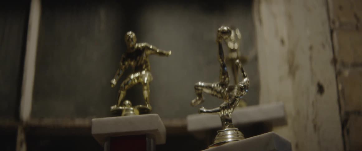 Trophies sit on a windowsill
