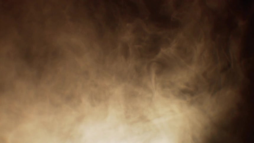 Smoke swirls as it moves around